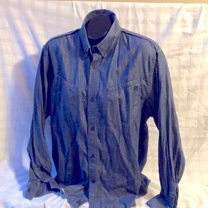 $95 IMKING Money Music Mayhem blue cotton denim shirt men’s XXL